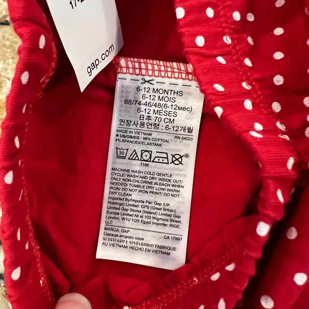 **NWT GAP Baby Red & Navy W/Christmas Graphic Bodysuit & Red Leggings -